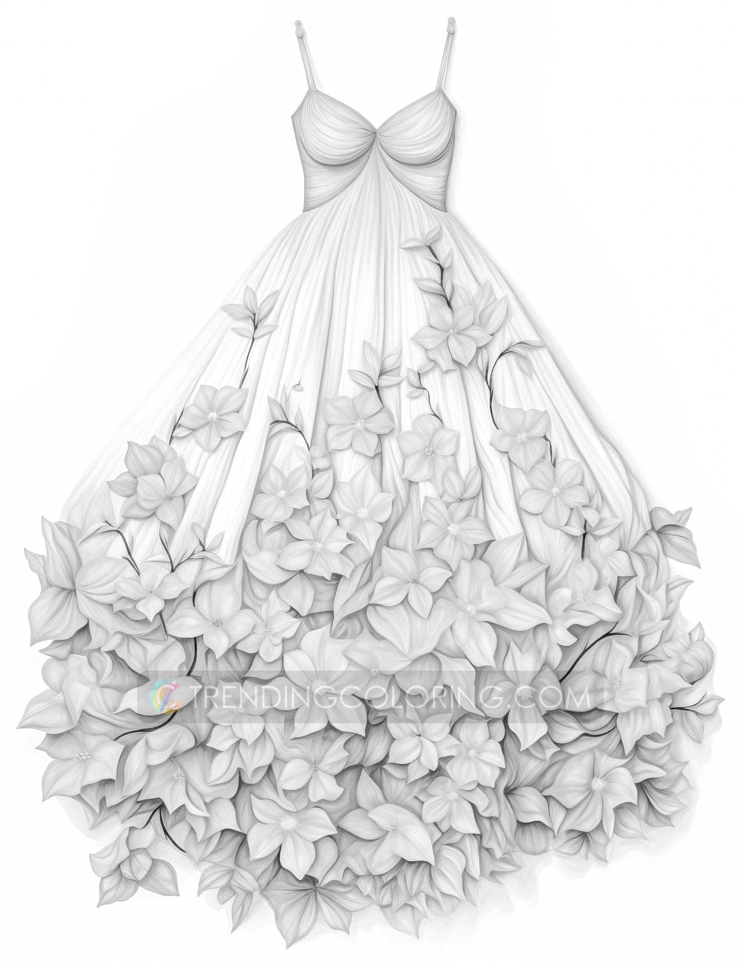 50 Autumn Dress Grayscale Coloring Pages - Instant Download - Printable PDF Dark/Light