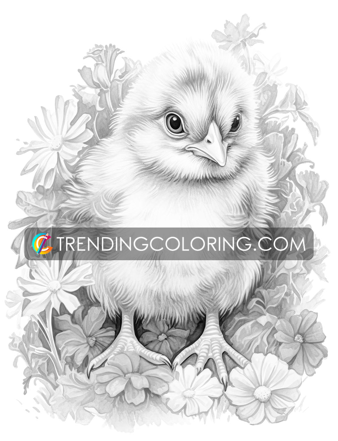 25 Baby Cute Animal Grayscale Coloring Pages - Instant Download - Printable PDF
