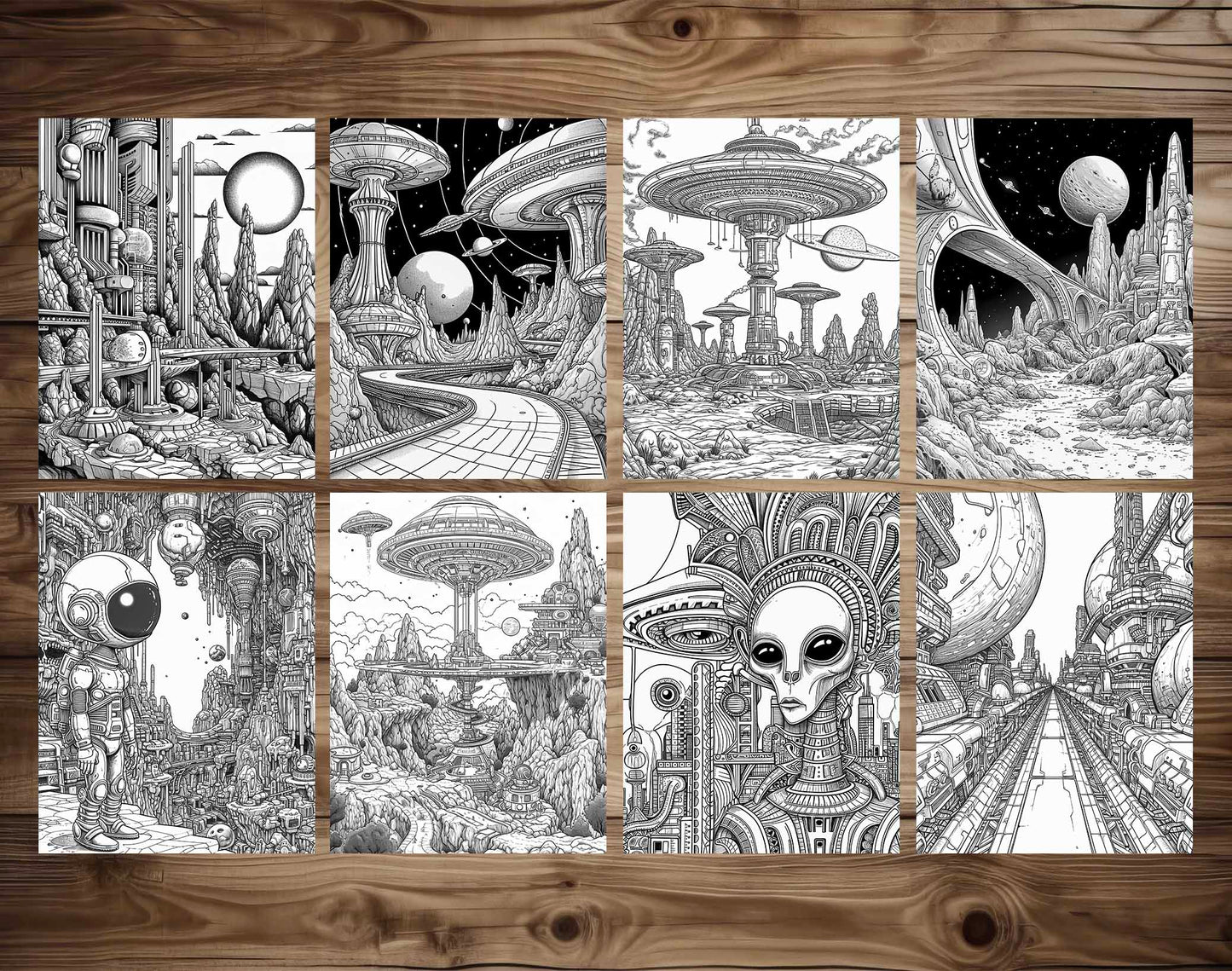 100 Outer Space Base Coloring Pages - Instant Download - Printable