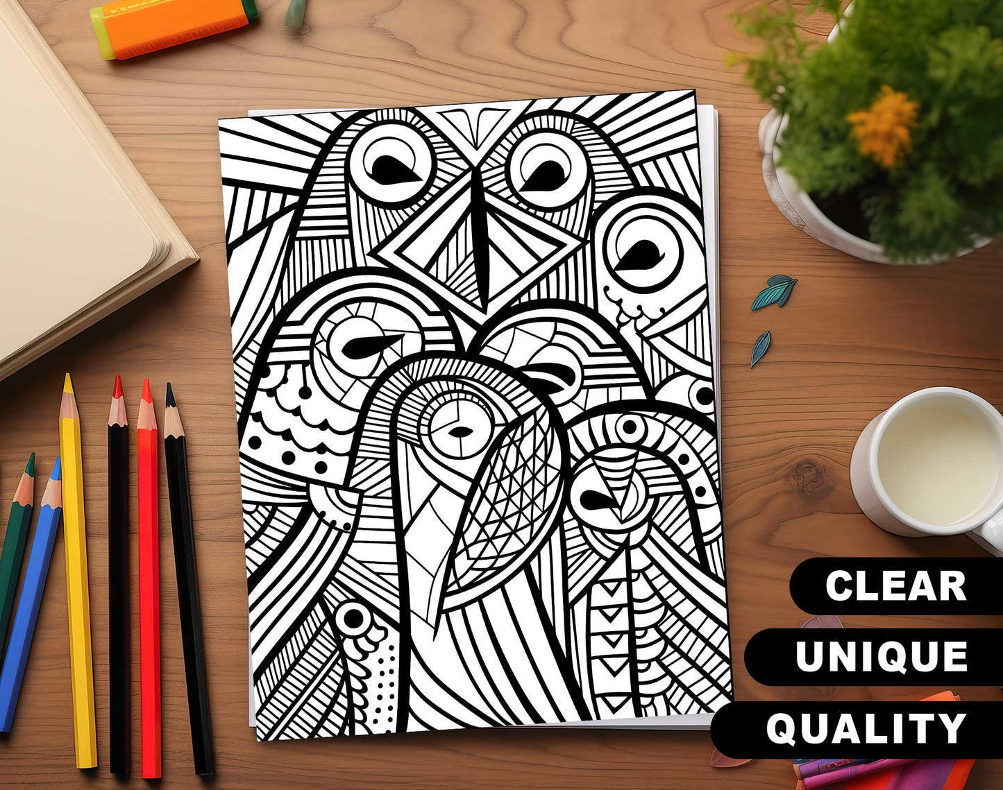 101 Satisfying Patterns Coloring Pages - Instant Download - Printable