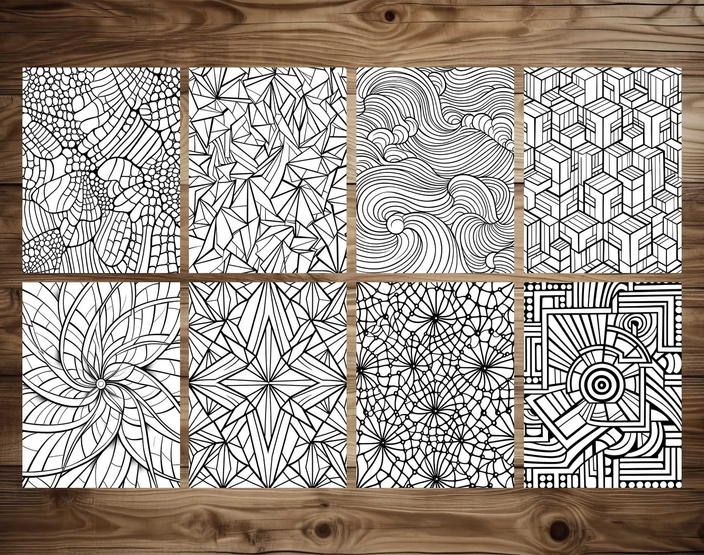 101 Satisfying Patterns Coloring Pages - Instant Download - Printable – preview 7