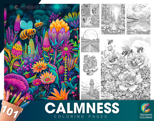 101 Calmness Coloring Pages - Instant Download - Printable