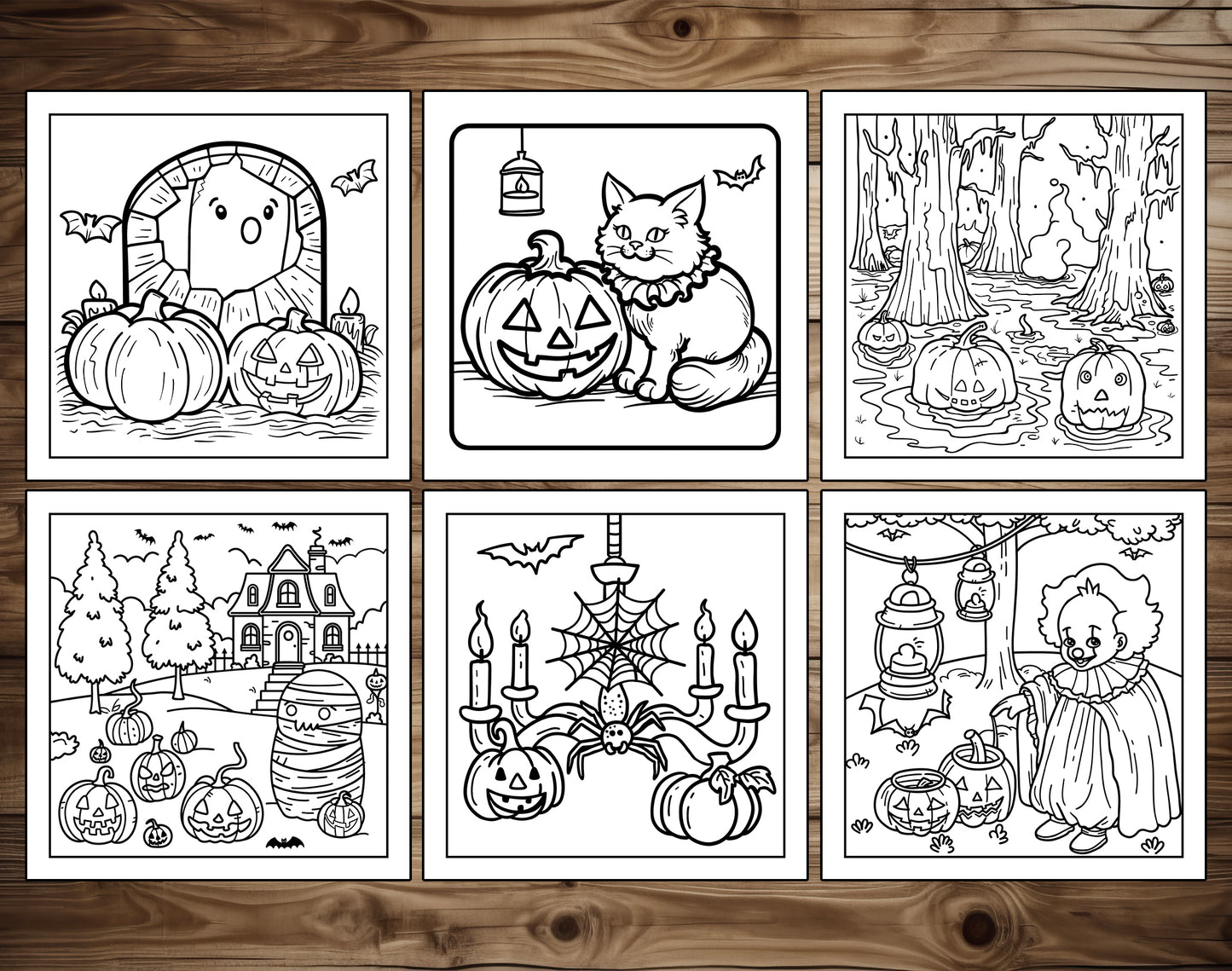 101 Old Fashioned Halloween Cute & Comfy Coloring Pages - Instant Download - Printable PDF