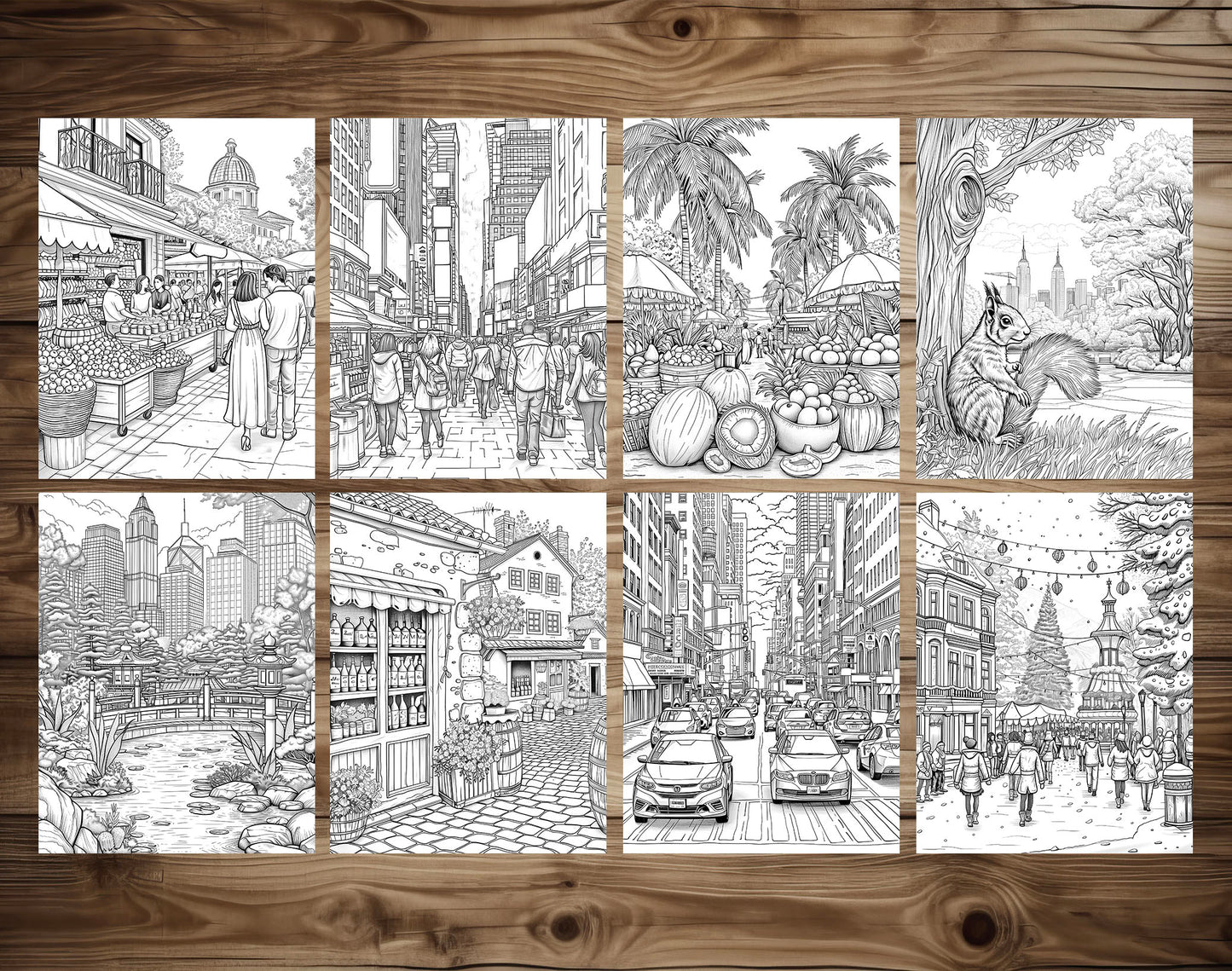 101 Urban Safari Coloring Pages - Instant Download - Printable