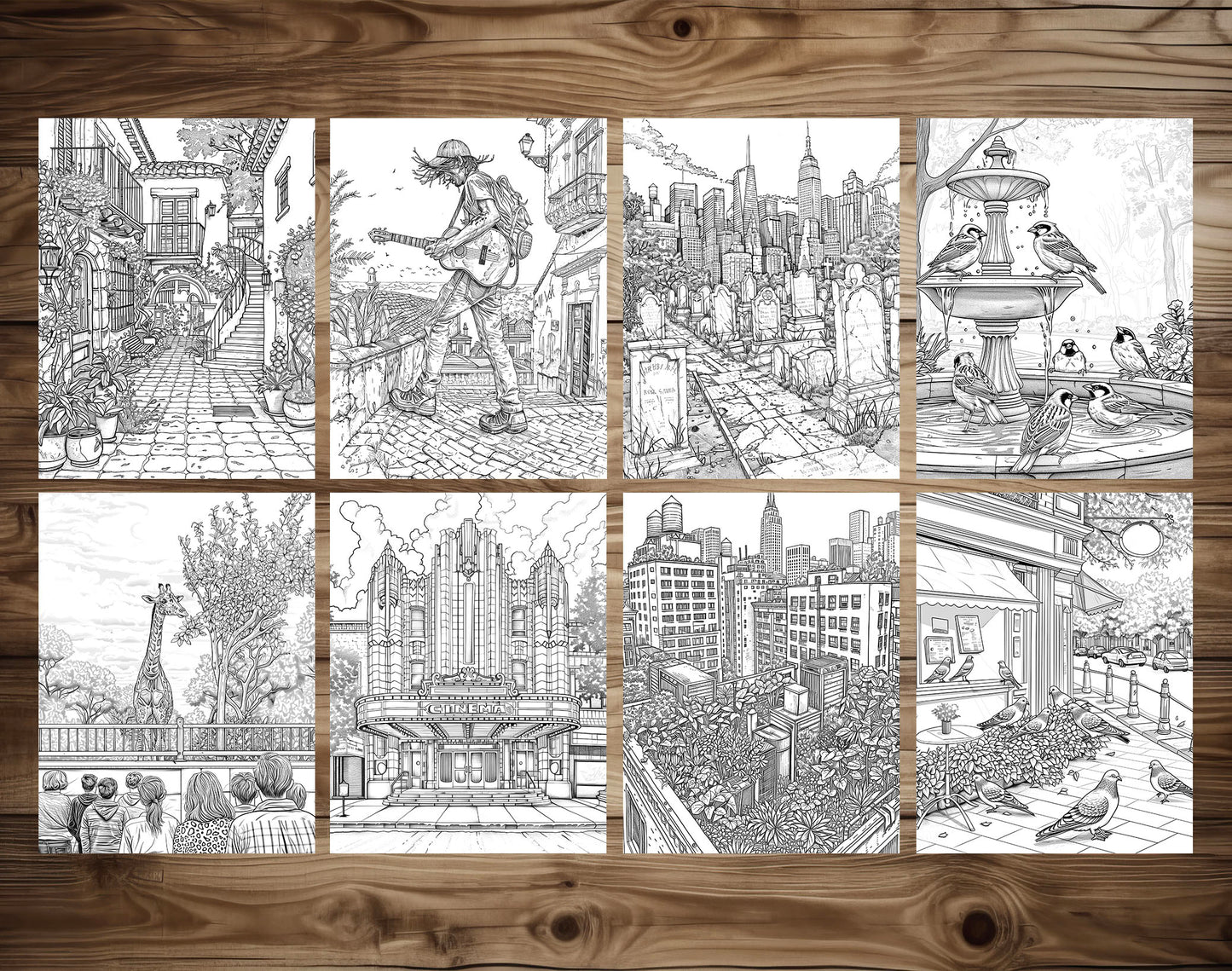 101 Urban Safari Coloring Pages - Instant Download - Printable