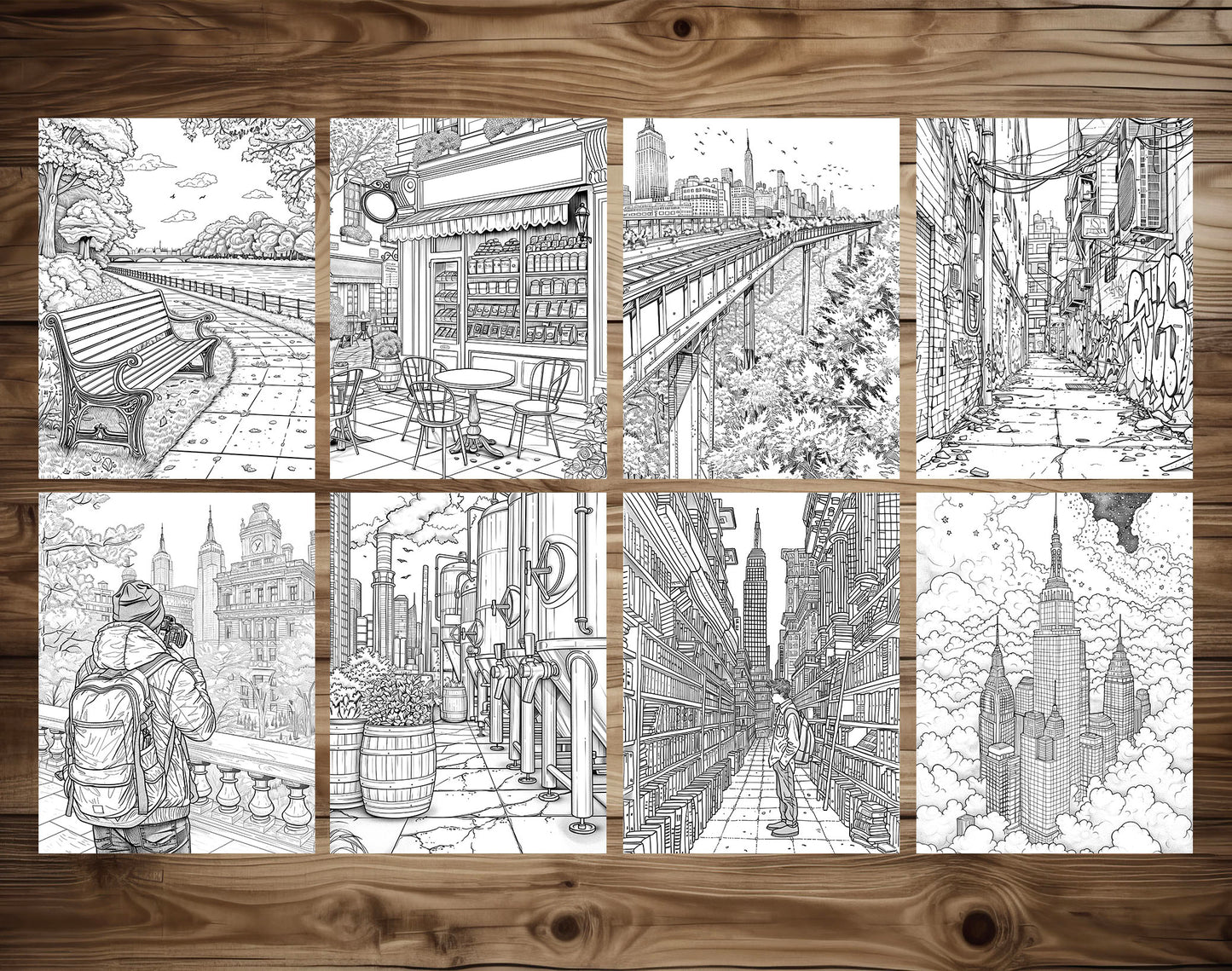 101 Urban Safari Coloring Pages - Instant Download - Printable