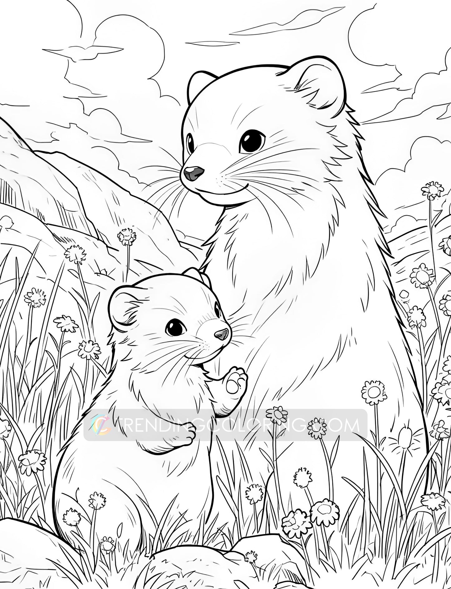 60 Adorable Families Coloring Pages - Instant Download - Printable PDF