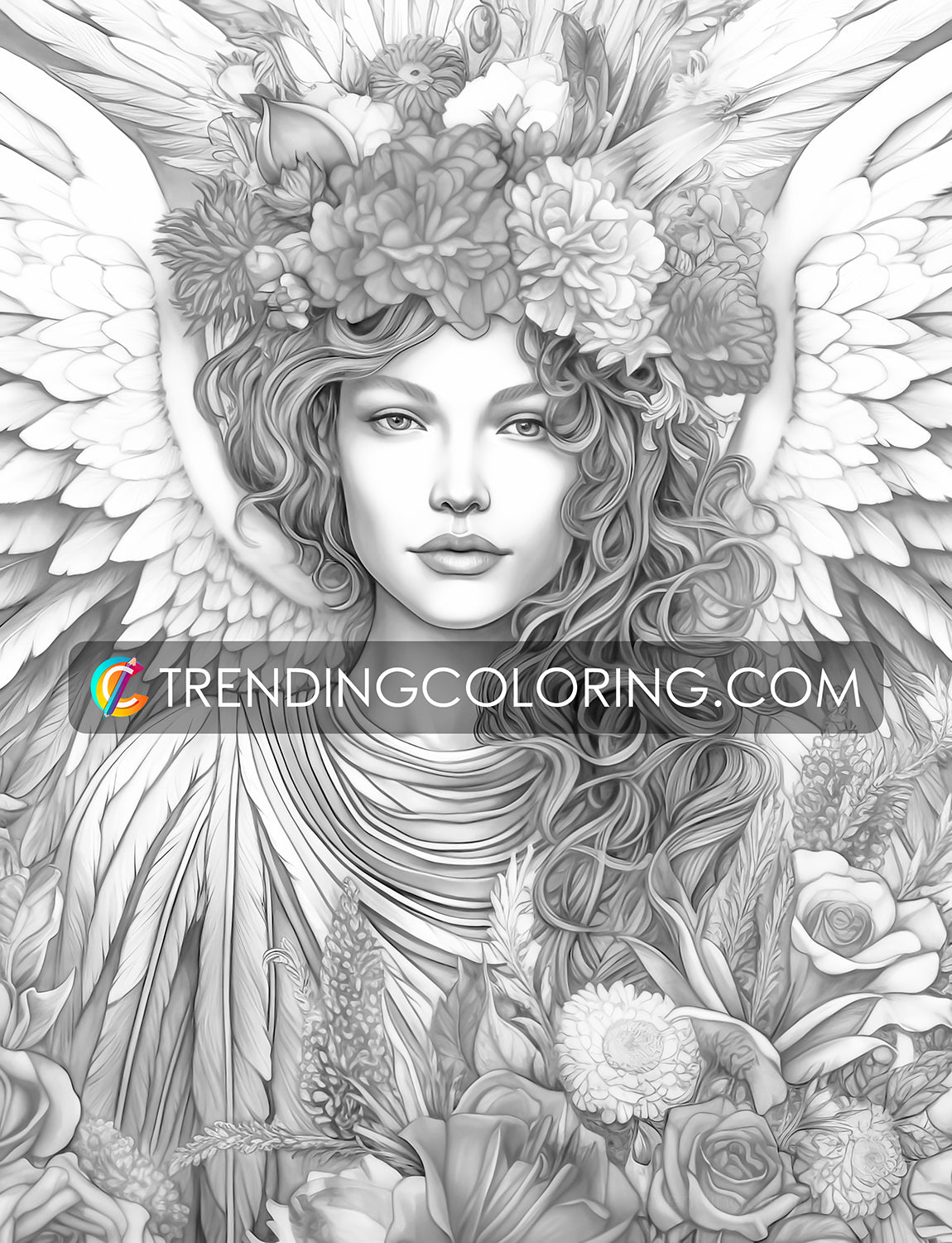 25 Archangels of God Grayscale Coloring Pages - Instant Download - Printable PDF – preview 10