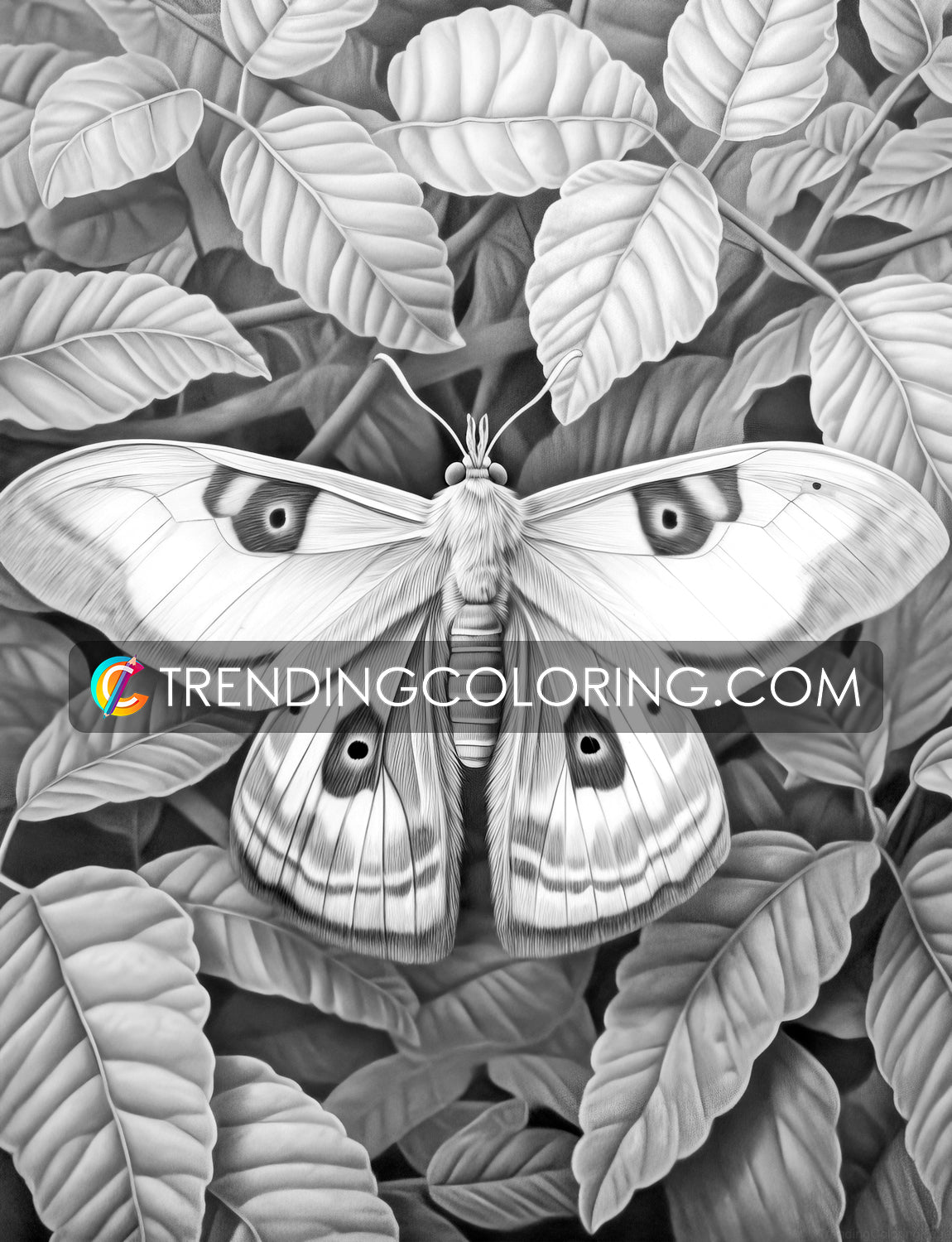 25 Insectopia Grayscale Coloring Pages - Instant Download - Printable PDF Dark/Light – preview 11