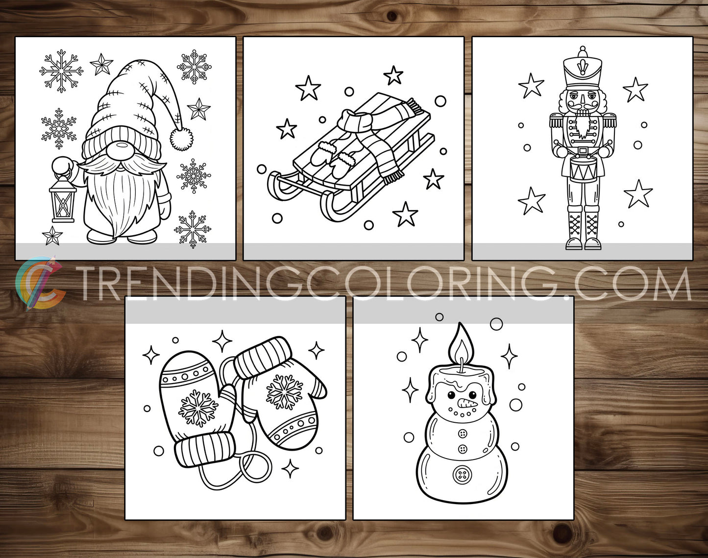 35 Cozy Christmas Cute and Simple Coloring Pages - PDF Download – preview 8