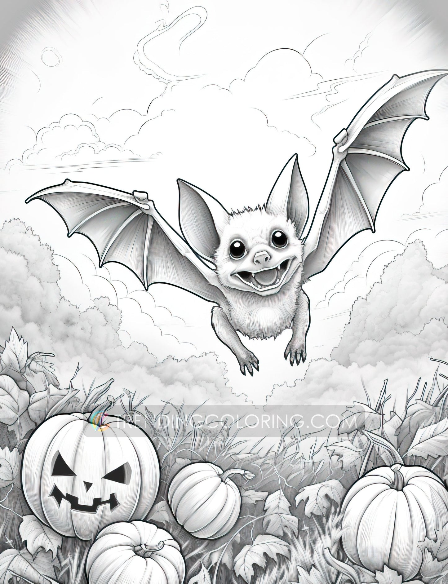 25 Autumn Animal Grayscale Coloring Pages  - Instant Download - Printable Dark/Light