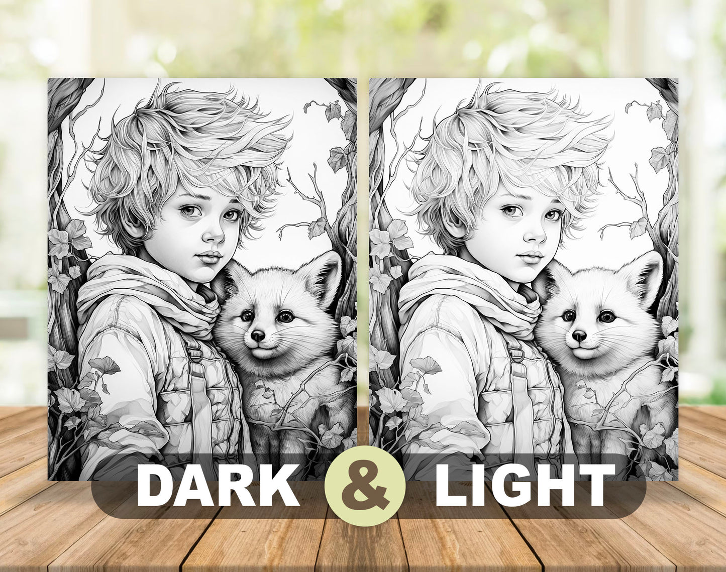 50 Little Prince's Adventure Grayscale Coloring Pages - Instant Download - Printable PDF Dark/Light