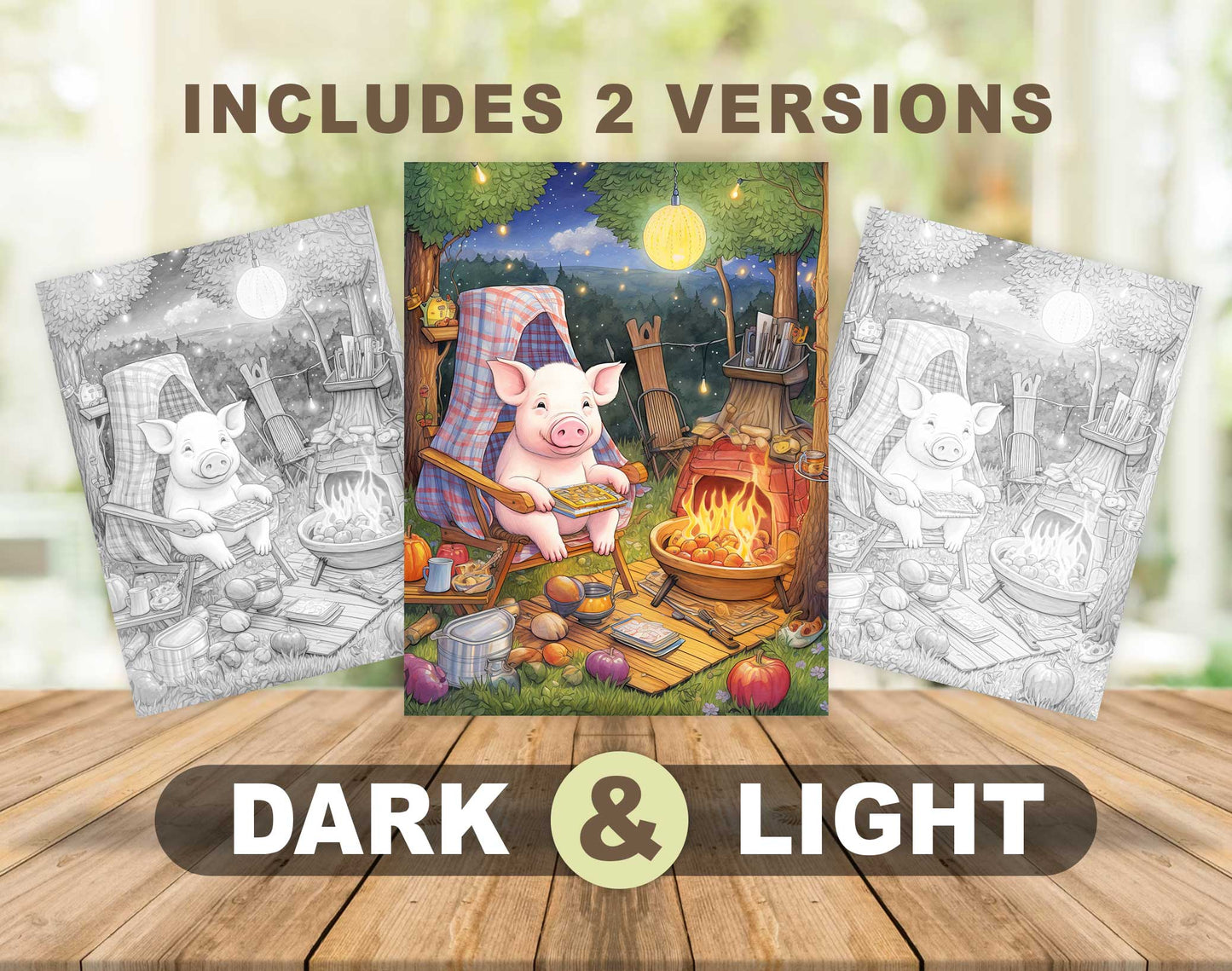 50 Peaceful Life Of Animal Grayscale Coloring Pages - Instant Download - Printable PDF Dark/Light