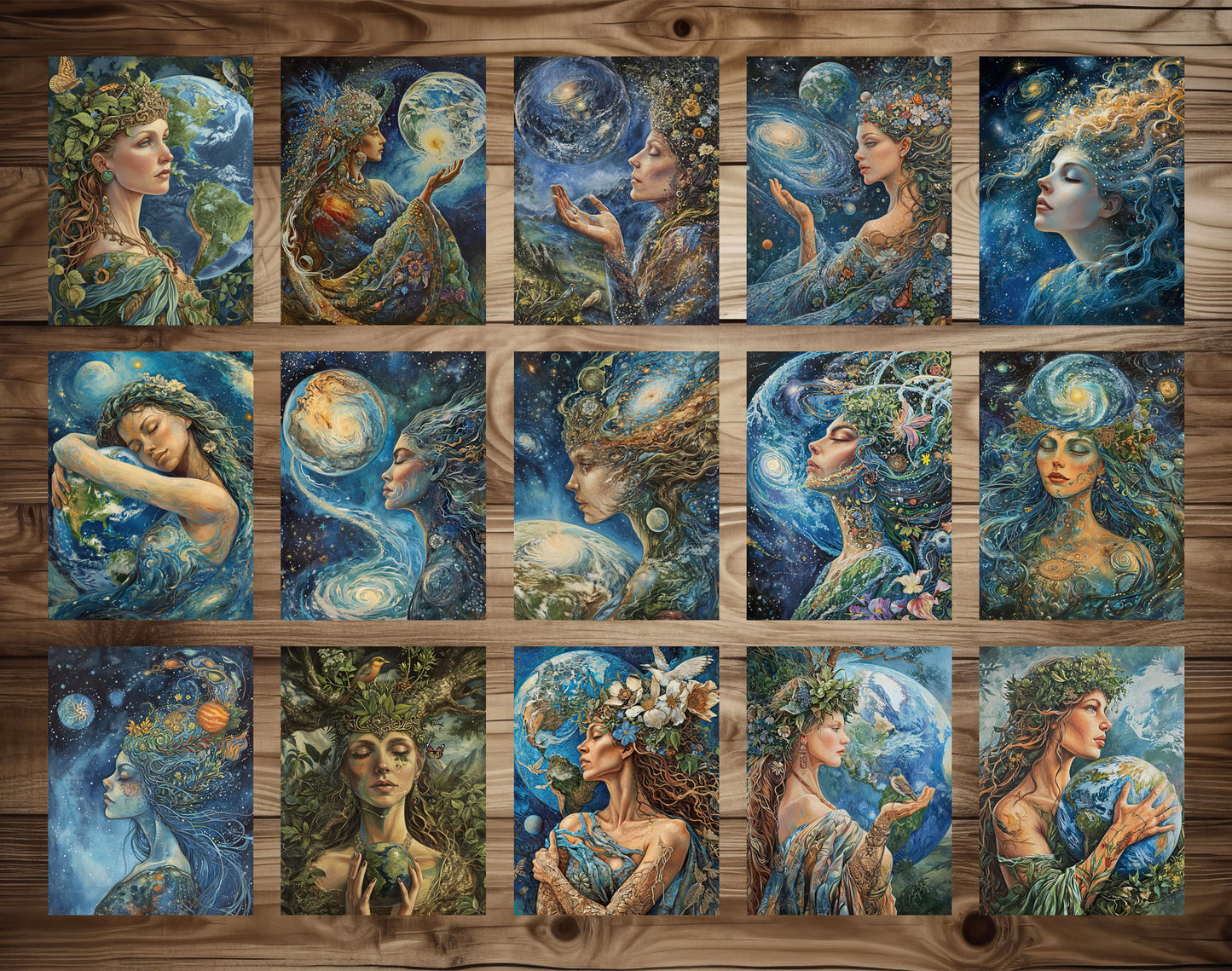 50 Mother Of The Earth Grayscale Coloring Pages - Instant Download - Printable PDF Dark/Light