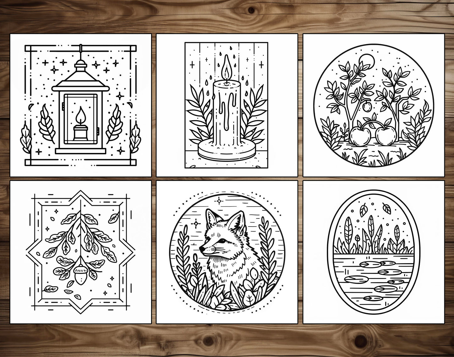 55 Autumn Simple Art Bold and Easy Coloring Pages - Instant Download - Printable PDF