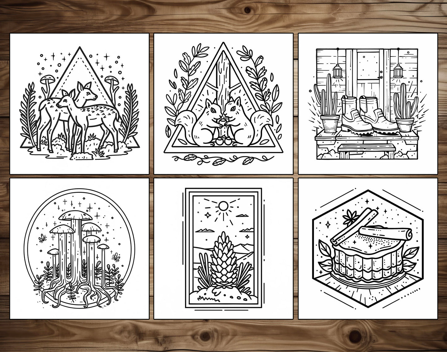 55 Autumn Simple Art Bold and Easy Coloring Pages - Instant Download - Printable PDF