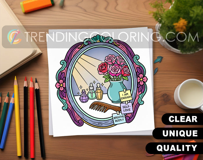 53 Self-Love Cute and Simple Coloring Pages - PDF Download