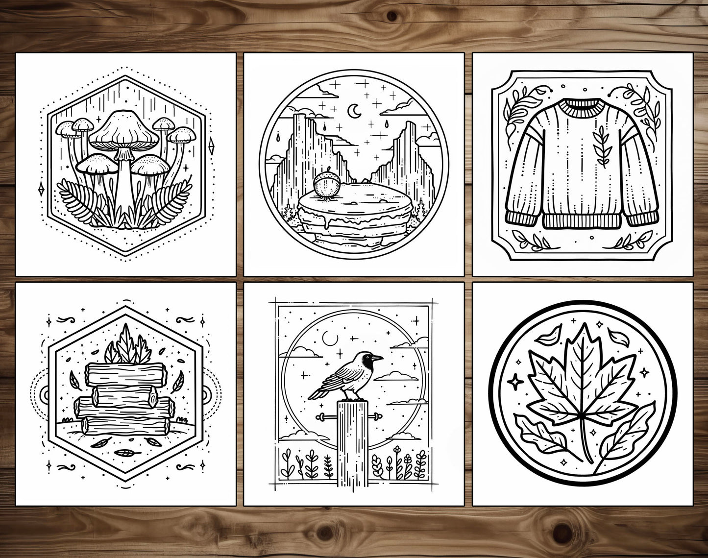 55 Autumn Simple Art Bold and Easy Coloring Pages - Instant Download - Printable PDF – preview 8
