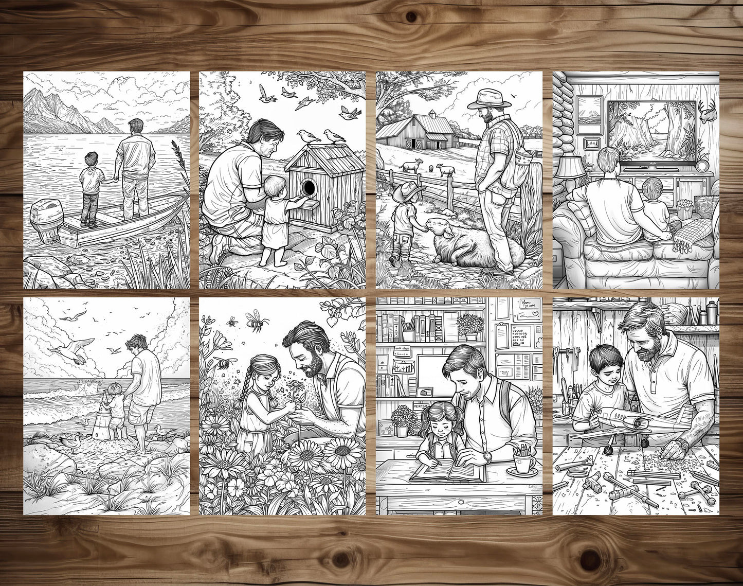 55 Dad's Love Coloring Pages - Father's Day Coloring Pages - Instant Download - Printable PDF – preview 7