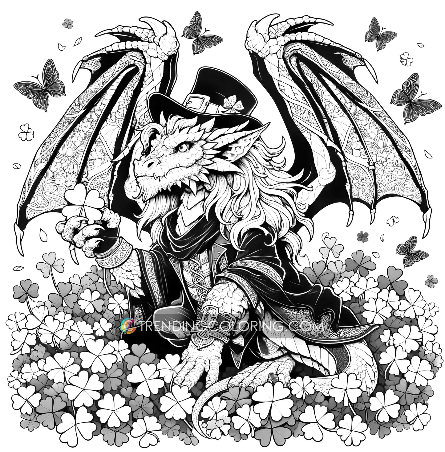 55 Fantasy St Patrick's Day Coloring Pages- Instant Download - Printable PDF – preview 8
