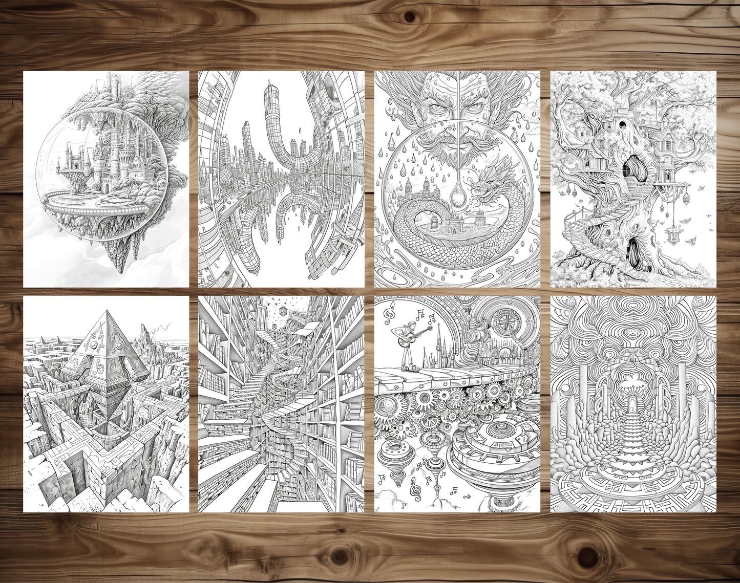 60 Infinite Fantasy Coloring Pages - PDF Download – preview 10