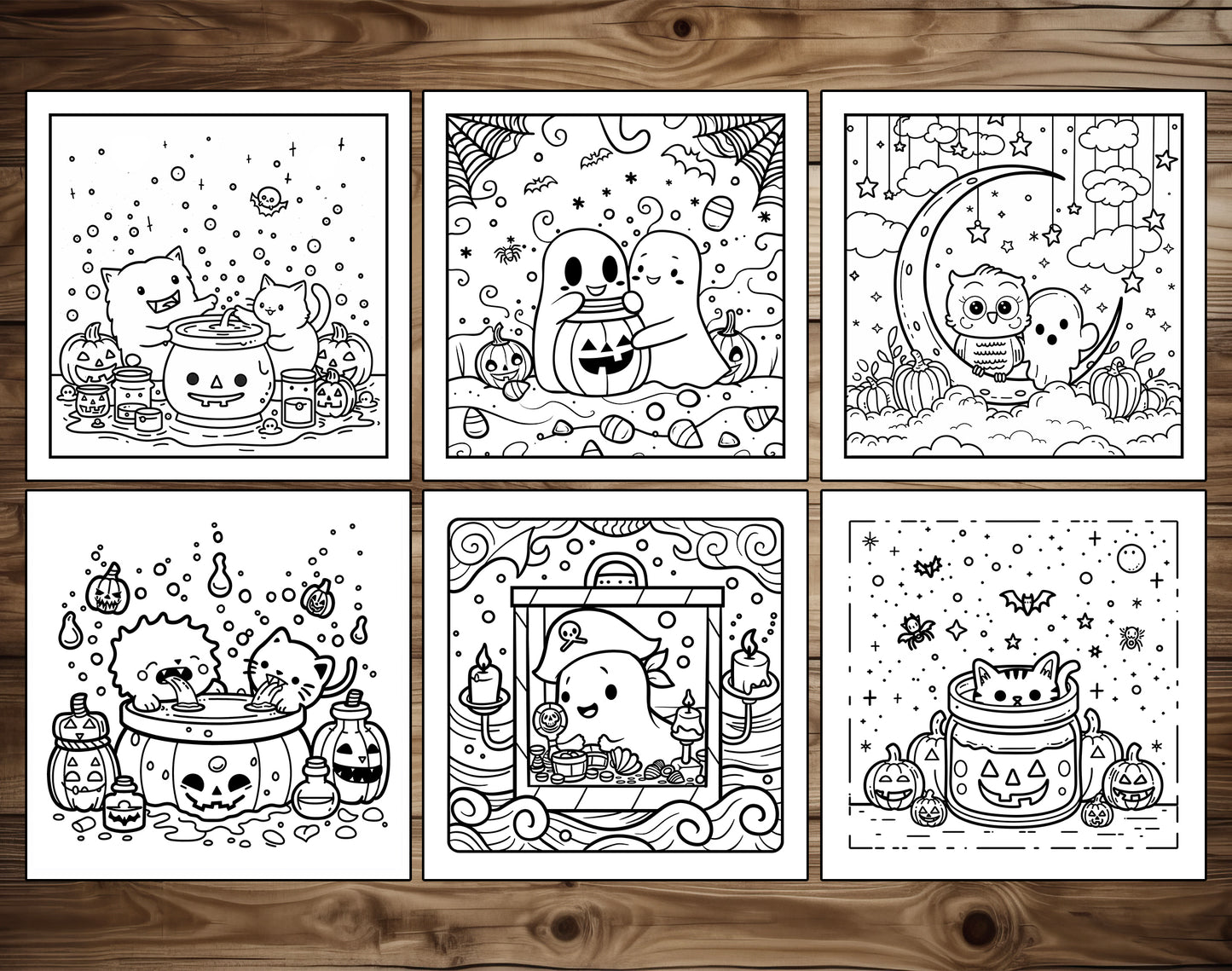 60 Sweet Spooky Halloween Coloring Pages - Instant Download - Printable PDF – preview 8