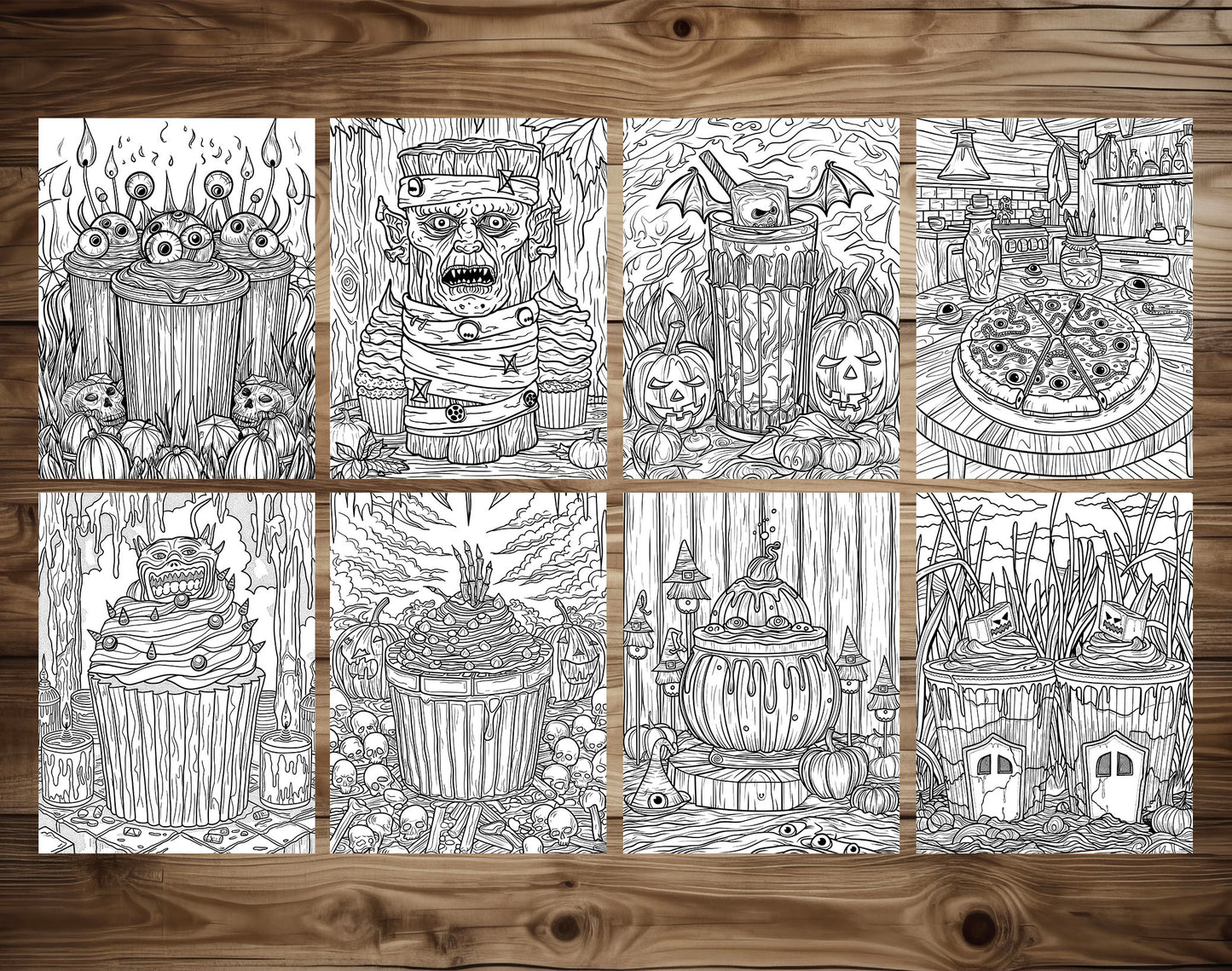 65 Spooky Dessert Halloween Coloring Pages - Instant Download - Printable PDF – preview 8