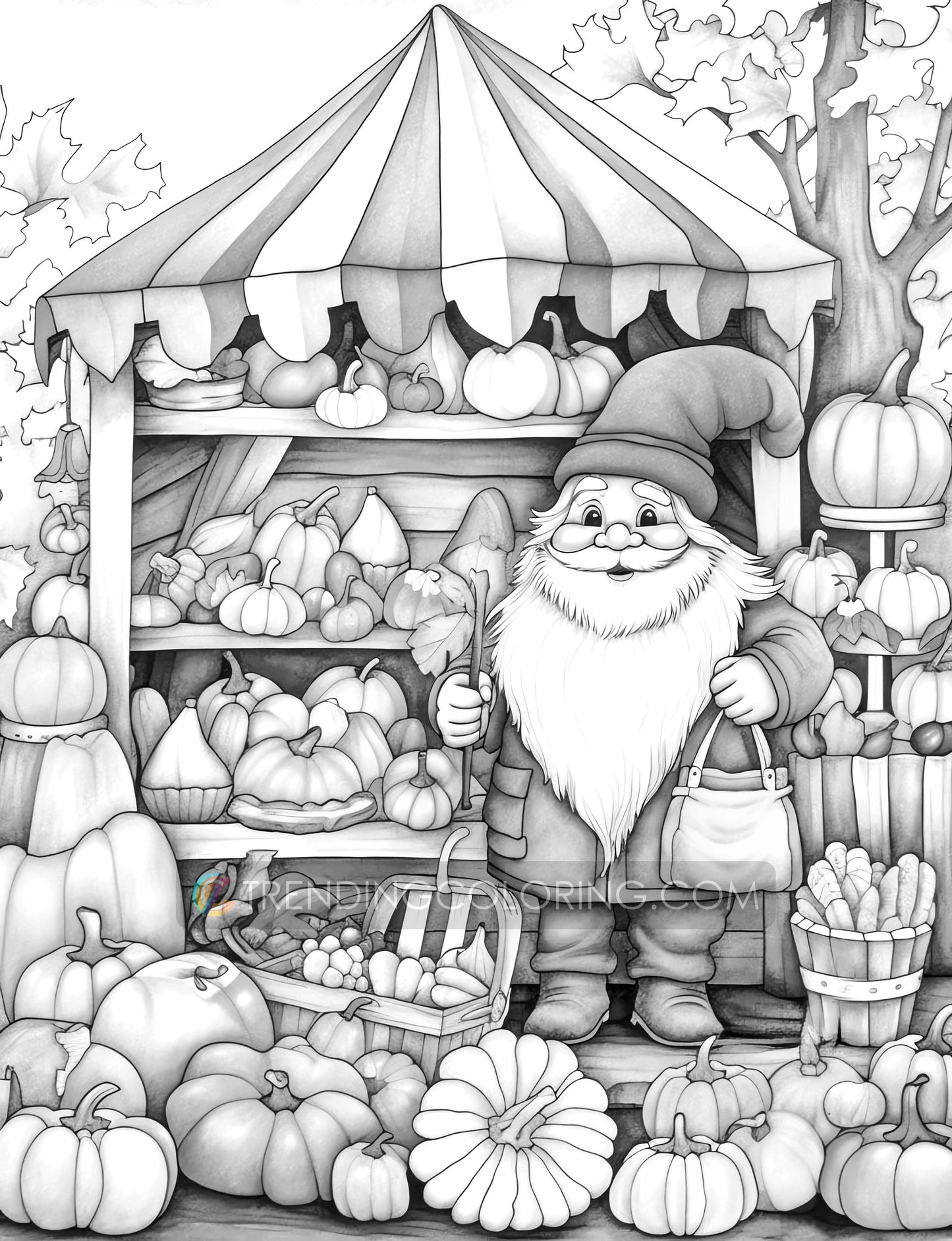 25 Herbststimmung Graustufen Ausmalseiten - Sofortiger Download - Druckbares PDF Dunkel/Hell