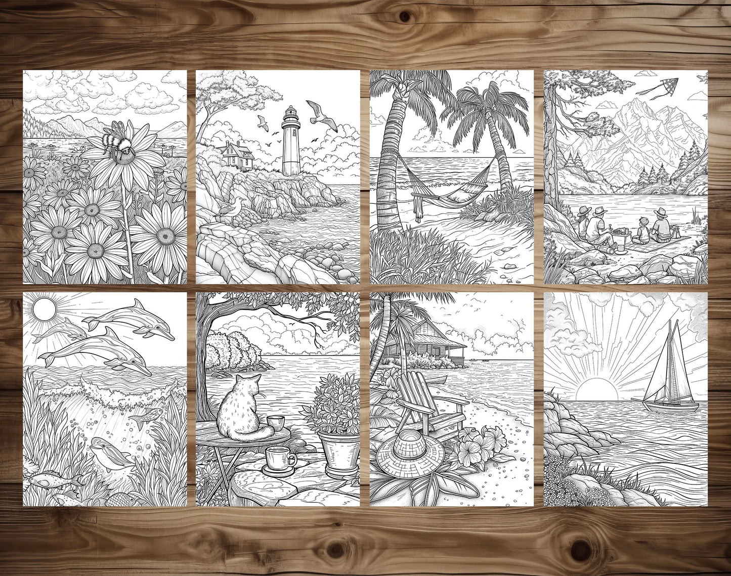 101 Chill Vibes Summer Relaxation Coloring Pages  - Instant Download - Printable PDF