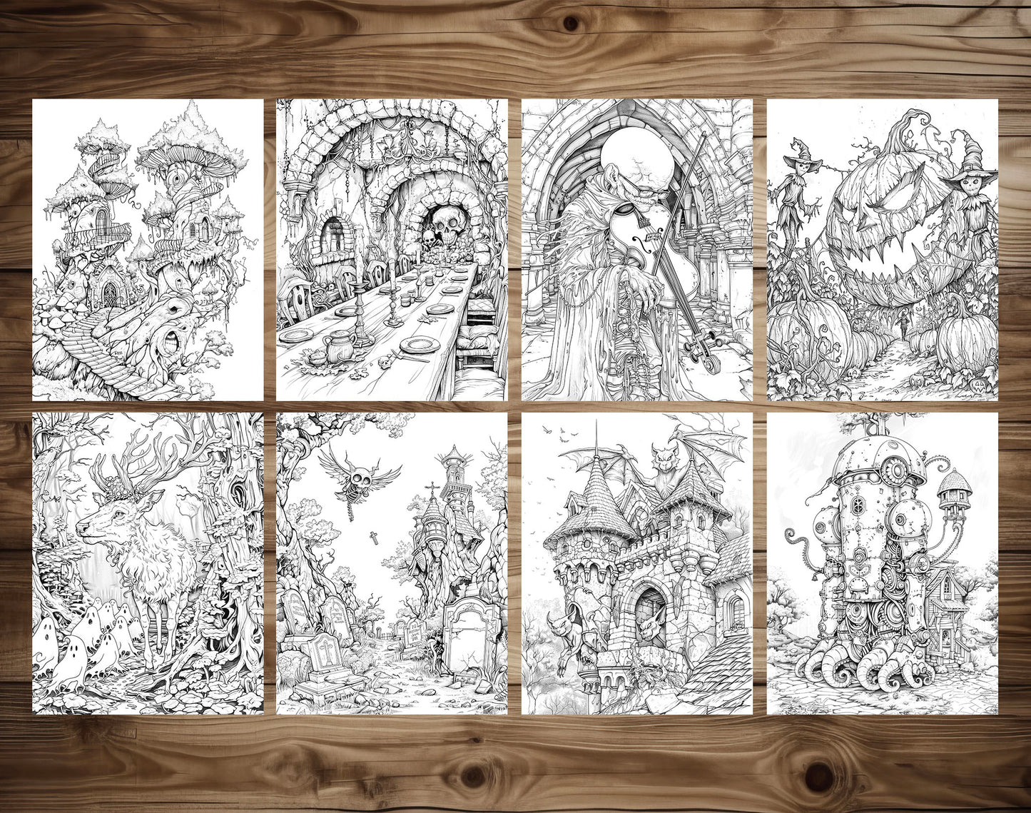 80 Gothic Wonderland Coloring Pages - Instant Download - Printable PDF