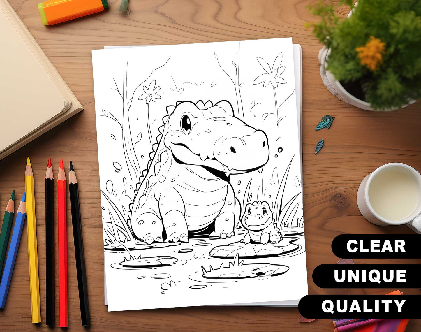 60 Adorable Families Coloring Pages - Instant Download - Printable PDF