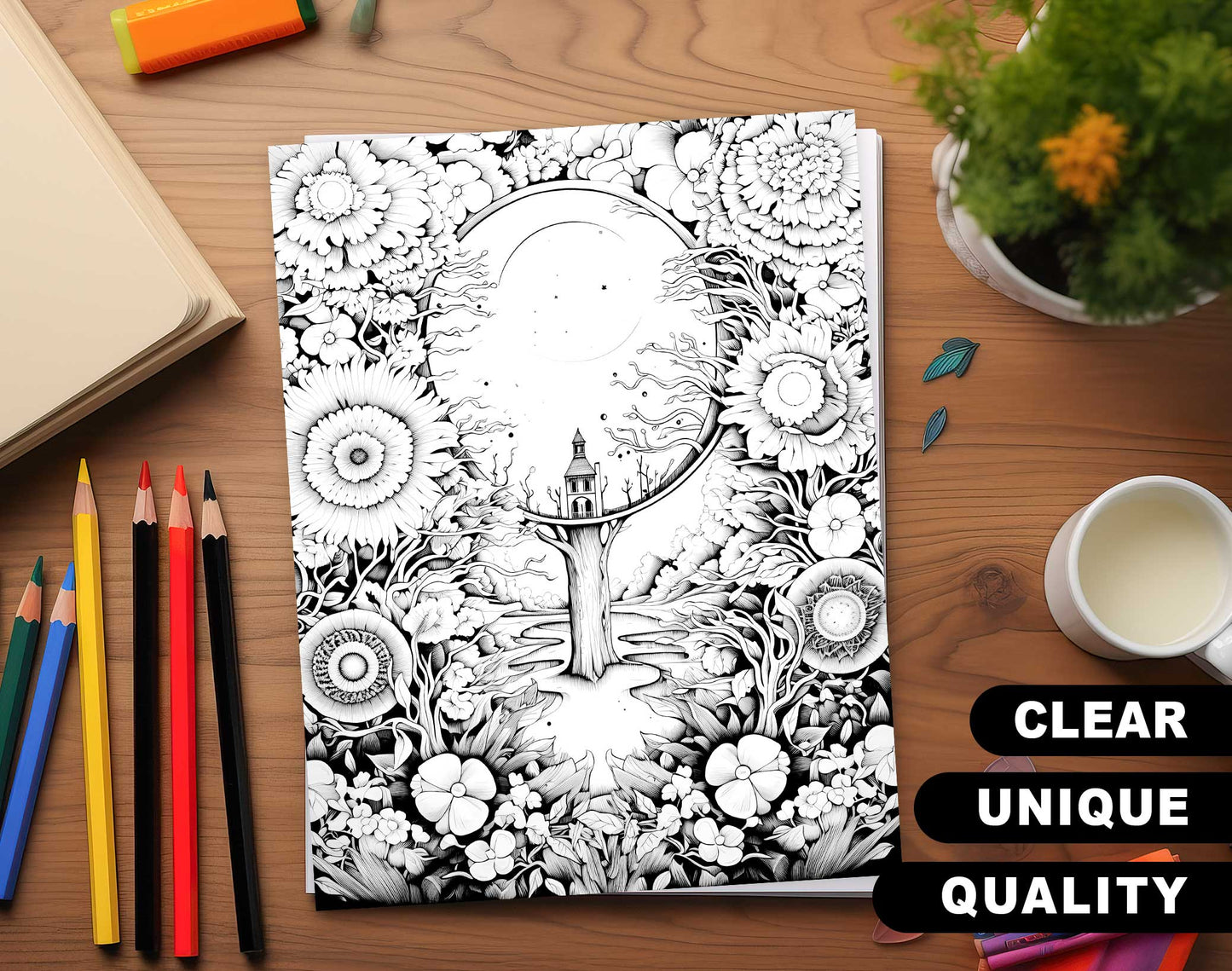 70 Enchanted Multiverse Coloring Pages - Instant Download - Printable PDF