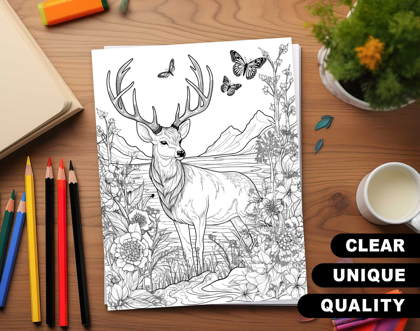 101 Amazing Animal Coloring Pages - Instant Download - Printable