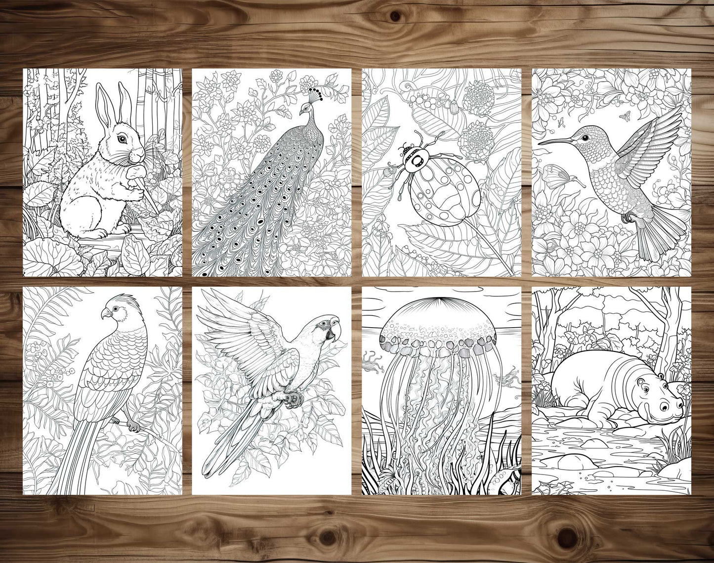 101 Amazing Animal Coloring Pages - Instant Download - Printable