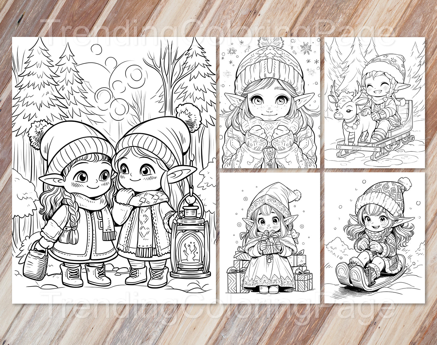 25 Christmas Darling Gnomes Coloring Pages - Instant Download - Printable
