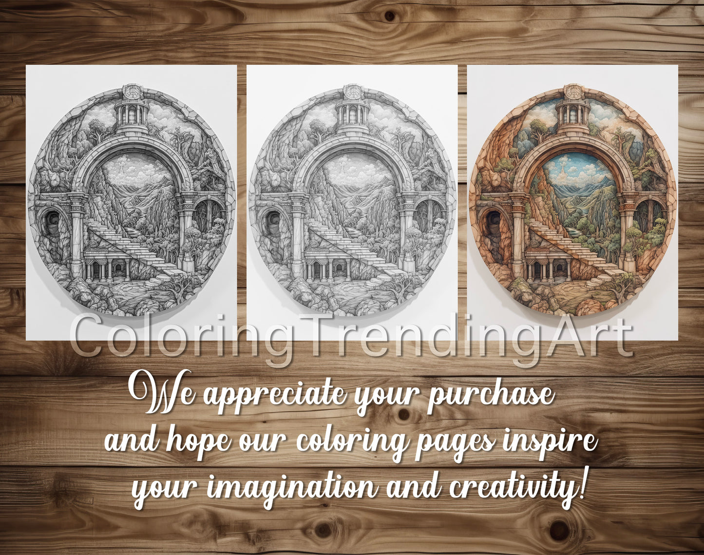 25 Amazing Sculptures Grayscale Coloring Pages - Instant Download - TrendingColoring