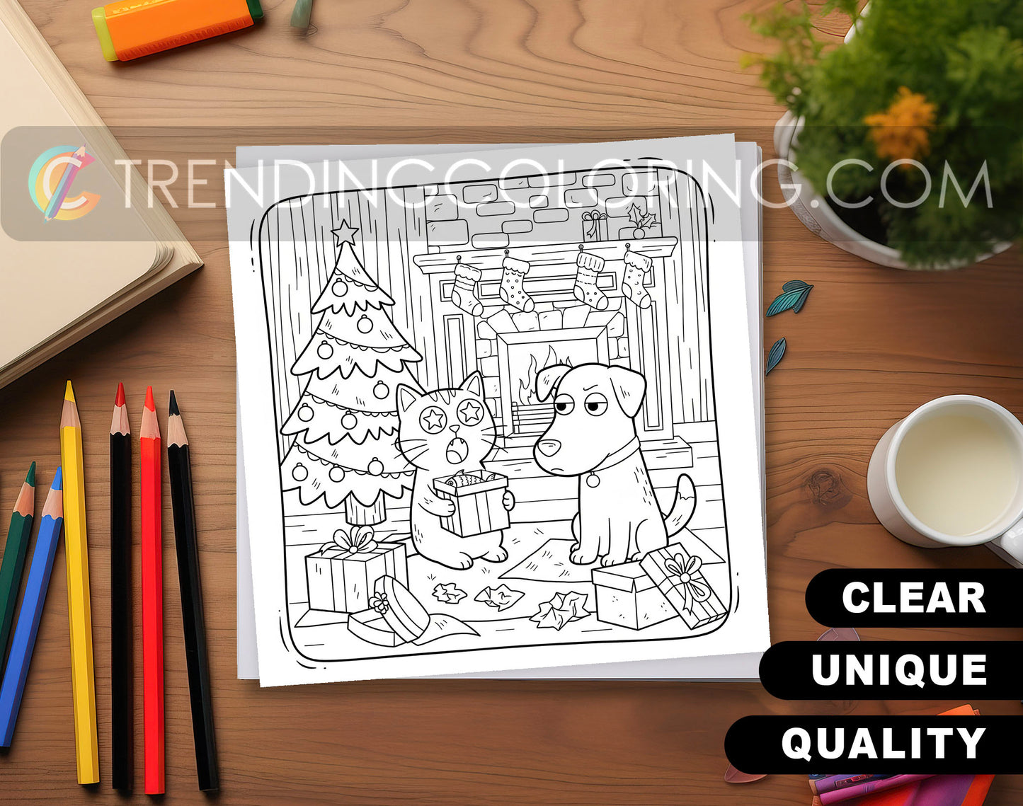 30 Silly Christmas Cute and Simple Coloring Pages - PDF Download