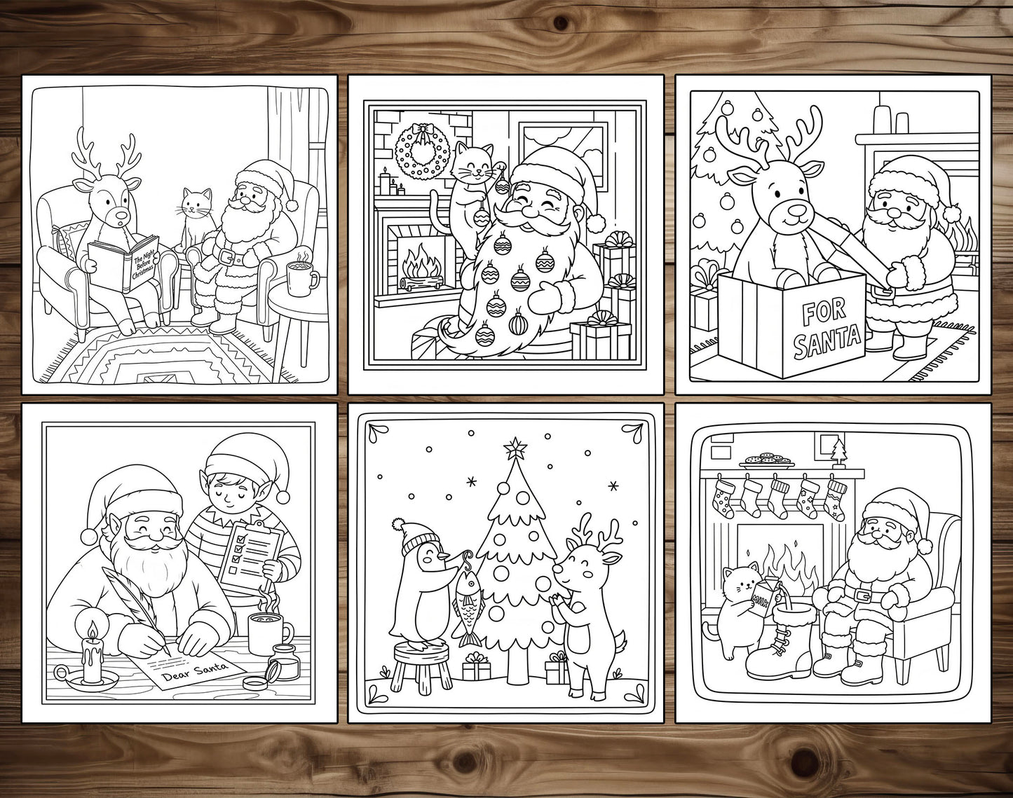 30 Silly Christmas Cute and Simple Coloring Pages - PDF Download