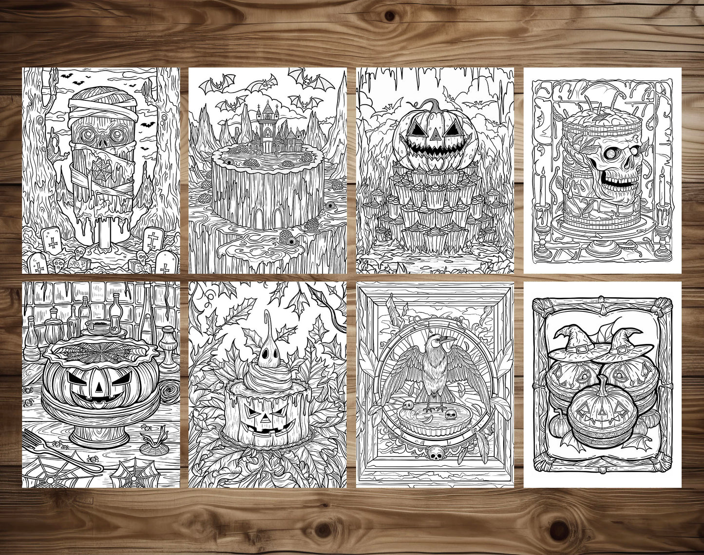 65 Spooky Dessert Halloween Coloring Pages - Instant Download - Printable PDF