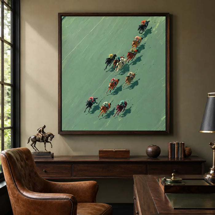 Aerial Horse Race Wall Art Decor