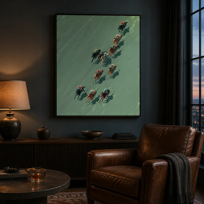 Aerial Horse Race Wall Art Decor