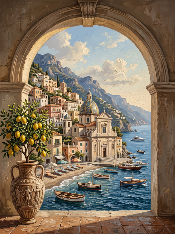 Amalfi Arch and Lemon Tree Wall Art Decor