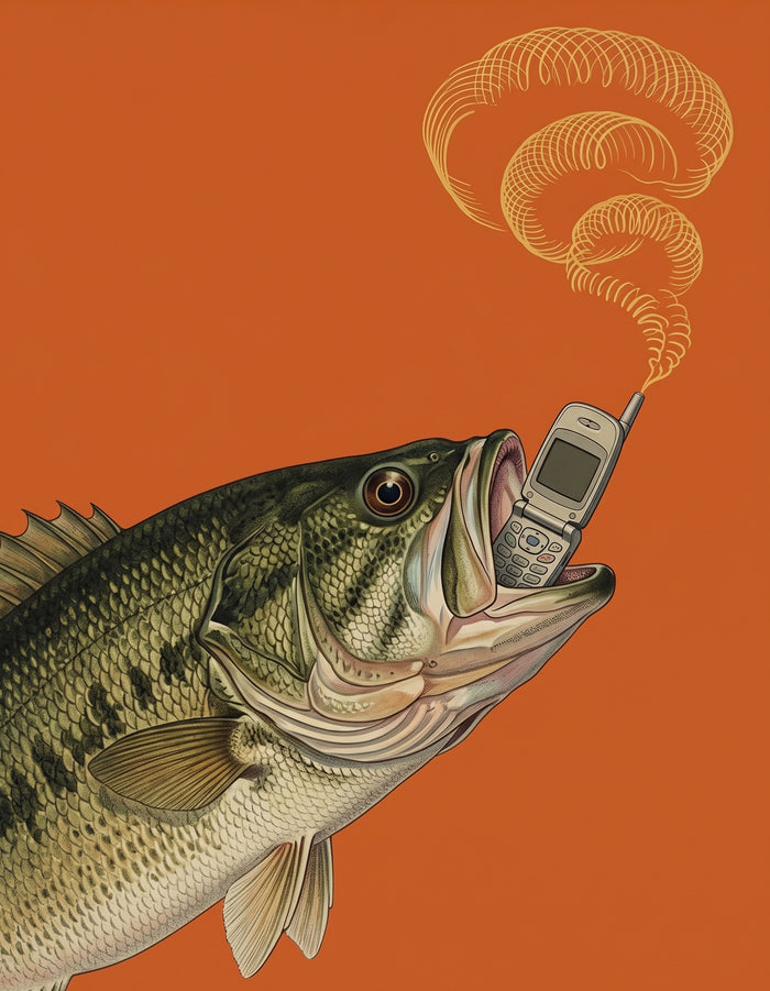 Bass on the Phone Wall Art Decor