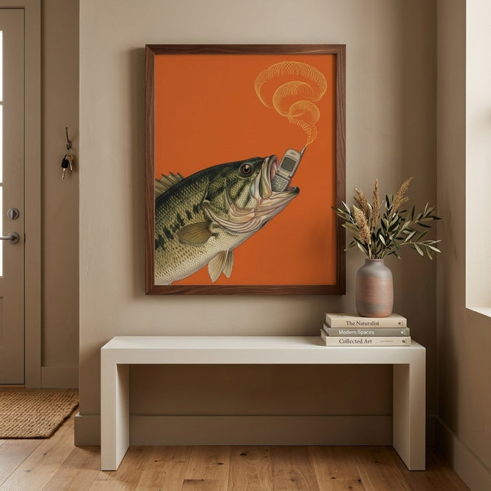 Bass on the Phone Wall Art Decor
