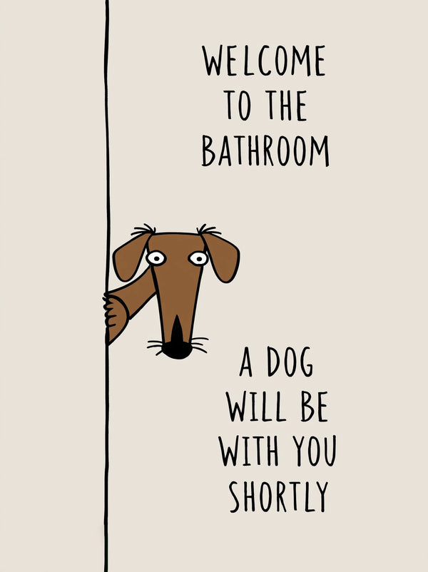Bathroom Dog Humor Wall Art Decor
