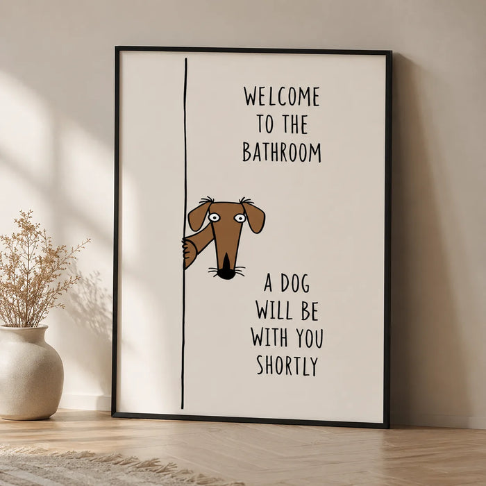 Bathroom Dog Humor Wall Art Decor