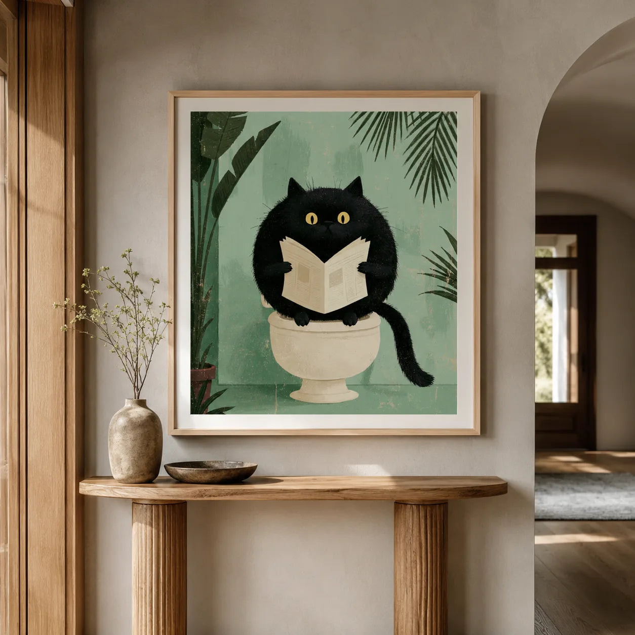 Black Cat Reading on Toilet Wall Art Decor - Wall Art Decor - view 11