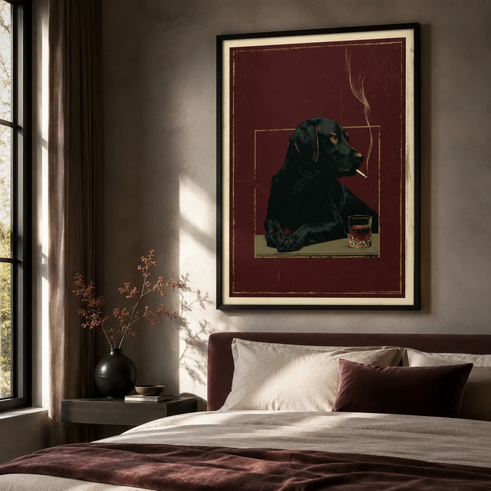 Black Labrador Whiskey Wall Art Decor