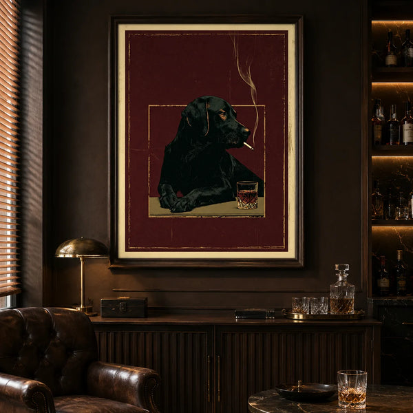 Black Labrador Whiskey Wall Art Decor