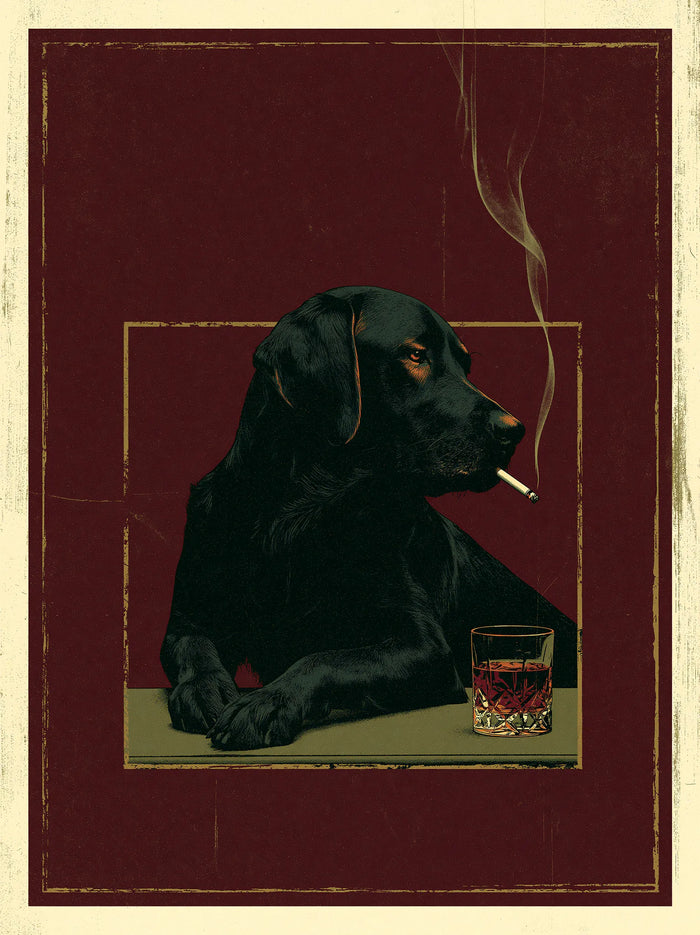 Black Labrador Whiskey Wall Art Decor
